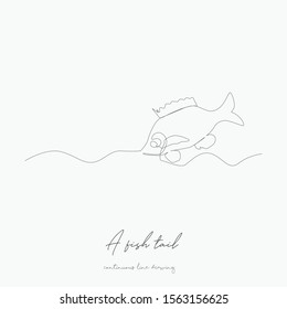 continuous line drawing. a fish tail. simple vector illustration. a fish tail concept hand drawing sketch line.