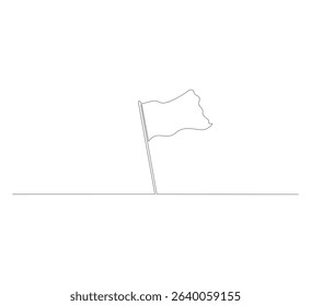 continuous line drawing flag. Continuous line drawing nationalism vector, editable flag vector