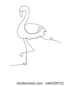 continuous line drawing of flamingo portrait. isolated sketch drawing of flamingo portrait line concept. outline thin stroke vector illustration