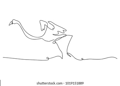 continuous line drawing of a flamingo vector illustration