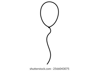 Continuous line drawing of a floating balloon artistic vector outline for modern and stylish graphics
