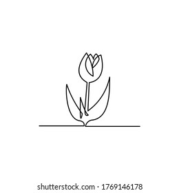 Continuous Line Drawing Flower Stock Vector (Royalty Free) 1769146178 ...