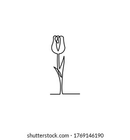 continuous line drawing of flower
