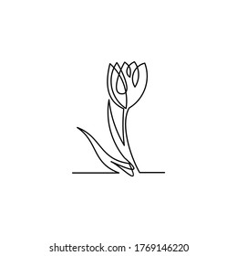 continuous line drawing of flower