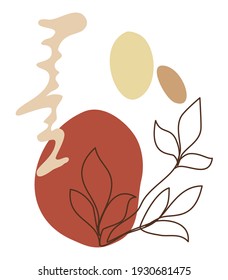 Stetig Linie Zeichnung Blume mit abstrakten Komposition geometrischen Figuren natürlichen Farben für Druck, Schönheit, Bio, etc. Skizze von Blumen isolierte Ink Line im trendigen Stil. Vektorgrafik. 