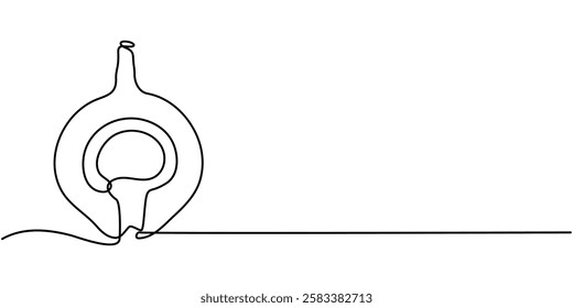 Continuous line drawing of a flower in a pot. Beautiful flower Isolated on a white background. Vector illustration, Single one line drawing whole healthy organic figs for orchard logo identity fresh.