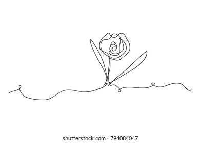 Continuous Line Drawing Flowers Stock Vector (royalty Free) 794084047