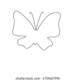 Dibujo continuo en línea de elementos de imagen de mariposa voladora para logotipos o elementos decorativos. Ilustración vectorial de varias formas de mariposa con un estilo de contorno de moda.