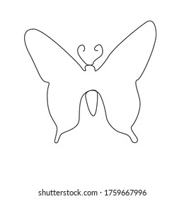 Continuous line drawing of Flying butterfly image elements for logos or decorative elements. Vector illustration of various shapes of butterfly with a trendy outline style.