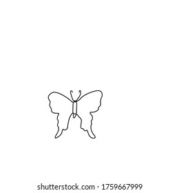 Dibujo continuo en línea de elementos de imagen de mariposa voladora para logotipos o elementos decorativos. Ilustración vectorial de varias formas de mariposa con un estilo de contorno de moda.