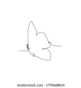 Continuous line drawing of Flying butterfly image elements for logos or decorative elements. Vector illustration of various shapes of butterfly with a trendy outline style.