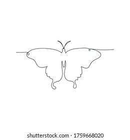 Continuous line drawing of Flying butterfly image elements for logos or decorative elements. Vector illustration of various shapes of butterfly with a trendy outline style.