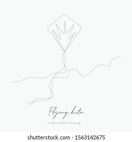 continuous line drawing. flying kite. simple vector illustration. flying kite concept hand drawing sketch line.