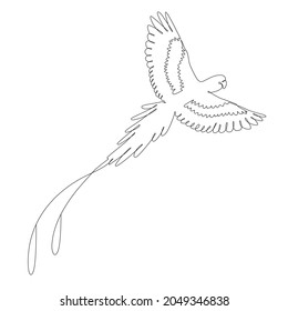 Dibujo continuo en línea del avión de pasajeros volador. Aislado sobre fondo blanco. Ilustración vectorial.