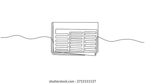 Dibujo de línea continua de un periódico doblado, un dibujo de línea Pila de periódicos, Arte de línea continua de periódicos y Ilustración vectorial de Noticias,