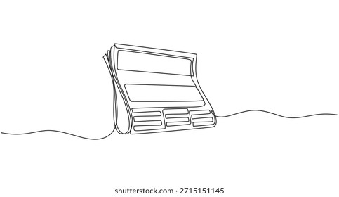 Dibujo de línea continua de un periódico doblado, un dibujo de línea Pila de periódicos, Arte de línea continua de periódicos y Ilustración vectorial de Noticias,