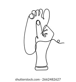continuous line drawing foot massage illustration vector
