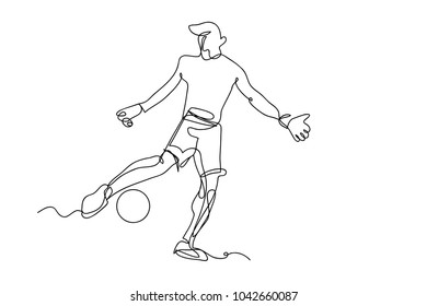 continuous line drawing of football players sports concept vector health illustrations