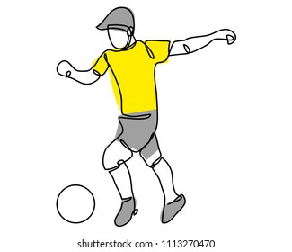 continuous line drawing of football players sports concept vector health illustrations