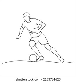 continuous line drawing of football players sports concept vector health illustrations
