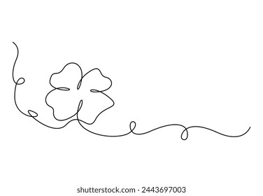 Kontinuierliche Linienzeichnung von vier Kleeblättern. Isoliert auf weißem Hintergrund Vektor-Illustration