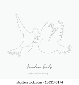 continuous line drawing. freedom birds. simple vector illustration. freedom birds concept hand drawing sketch line.