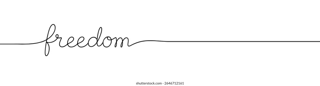 Texto livre do desenho de linha contínua. Letras de frase de palavra com fonte de script.