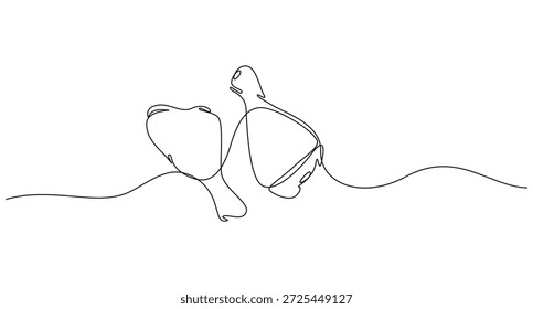 Dibujo de línea continua de un palillo de pollo frito, arte de una sola línea Dibujo de pierna de pollo,