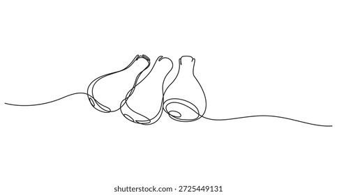 Dibujo de línea continua de un palillo de pollo frito, arte de una sola línea Dibujo de pierna de pollo,
