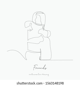continuous line drawing. friends. simple vector illustration. friends concept hand drawing sketch line.