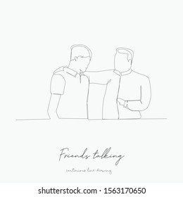 continuous line drawing. friends talking closely. simple vector illustration. friends talking closely concept hand drawing sketch line.