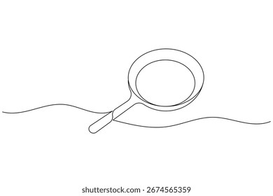 Desenho de linha contínua da panela de ato de fritar ilustração de utensílio de cozinha minimalista
