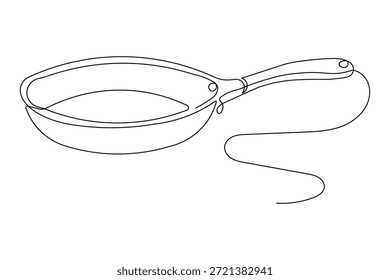 Kontinuierliche Linie Zeichnung einer Bratpfanne Symbol minimalistisches Design