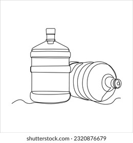  continuous line drawing of gallon of water