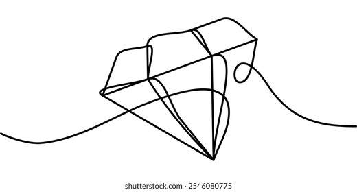 Dibujo de línea continua del símbolo del diamante de la piedra preciosa. Ilustración abstracta del arte de línea