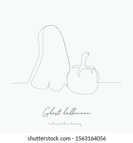 continuous line drawing. ghost halloween. simple vector illustration. ghost halloween concept hand drawing sketch line.