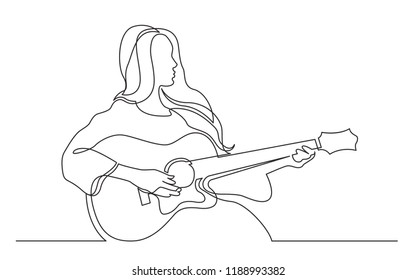 Girl Acoustic Guitar Stock Vectors Images Vector Art