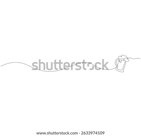 continuous line drawing of a glass of fresh beer, beer celebration decoration vector illustration, celebration logo, alcoholic beverage logo