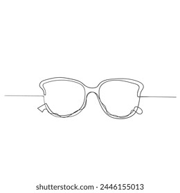 continuous line drawing glasses illustration vector