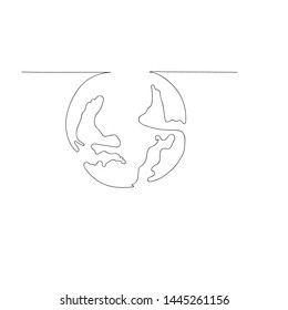 continuous line drawing of globe. isolated sketch drawing of globe line concept. outline thin stroke vector illustration