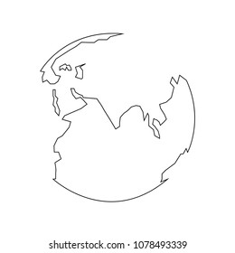 continuous line drawing of a globe vector illustration