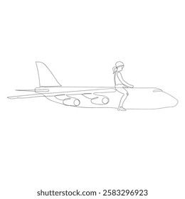 continuous line drawing go on vacation