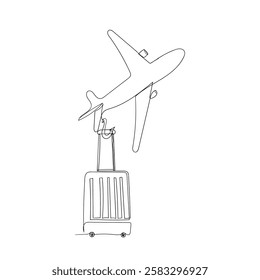 continuous line drawing go on vacation