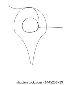 continuous line drawing of gps mark. isolated sketch drawing of gps mark line concept. outline thin stroke vector illustration