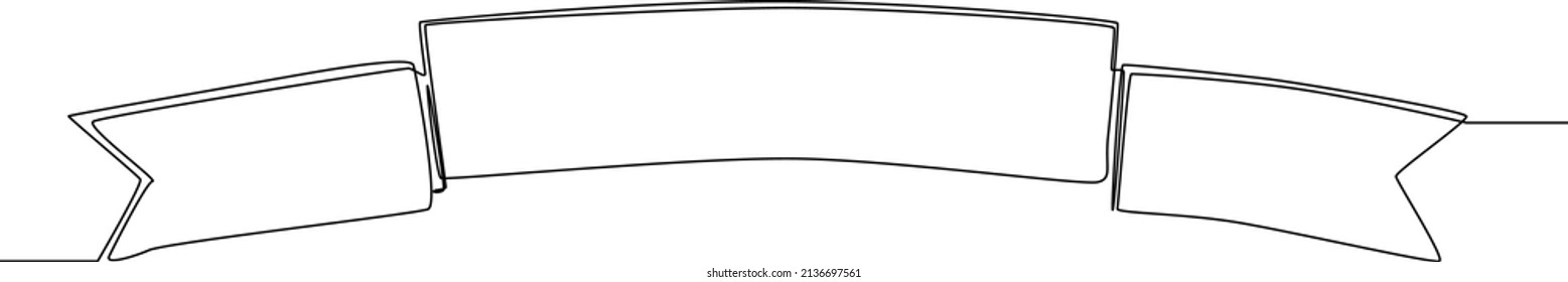 Continuous line drawing of a graduation or celebrate ribbon. Vector illustration.