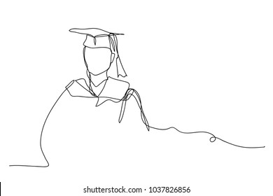 continuous line drawing of graduation students card concept congratulation  ,
linear style and Hand drawn Vector illustrations