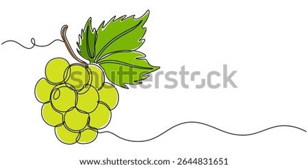 Continuous Line Drawing Of Grapes On A Transparent background, One continuous line drawing of a grape bunch, minimalist and clean. A simple, line art grape isolated on a white background vegan symbol