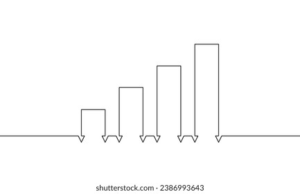 Kontinuierliche Zeichnung der Graph Business Icon. Illustrationsvektor des Balkendiagramms. Flache Symbol eine Zeile. Einzelverbindungskunst
