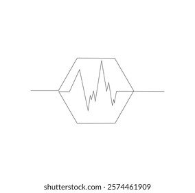 Continuous line drawing of graph icon business. Growth chart design.white background, single line object, single line art, vector illustration