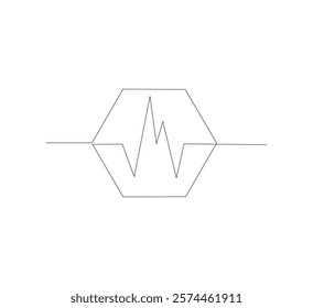 Continuous line drawing of graph icon business. Growth chart design.white background, single line object, single line art, vector illustration